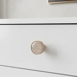 Pomello in legno ARSIA / faggio - triangoli beige