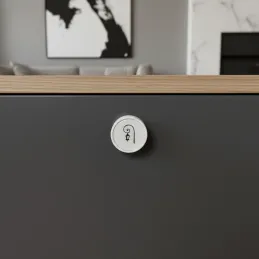 Pomello in legno ARSIA / Bianco - motivo lampada