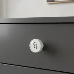 Pomello in legno ARSIA / Bianco - motivo lampada