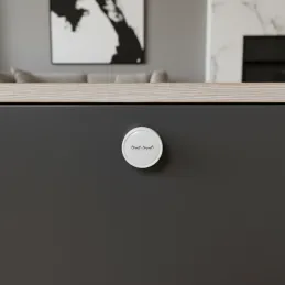 Pomello in legno ARSIA / Bianco - motivo alghe