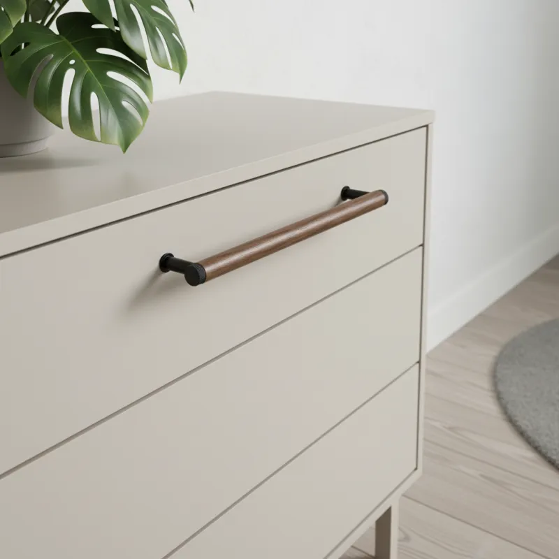 Maniglia in legno SOHO / Noce verniciato – nero opaco