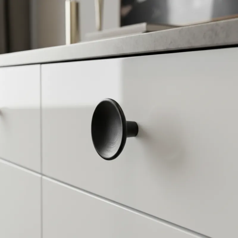 Pomello in legno RENO / Nero laccato