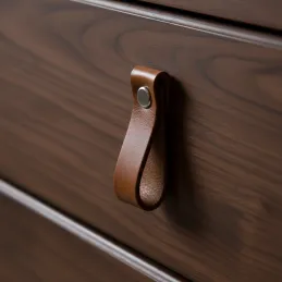 Maniglia a pomello in pelle DOLCE Mini / Marrone
