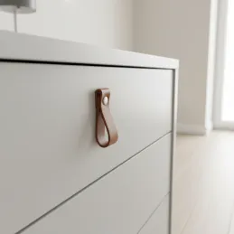 Maniglia a pomello in pelle DOLCE Mini / Marrone