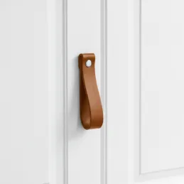 Maniglia a bottone in pelle DOLCE Maxi / Marrone
