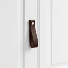 Maniglia a pomello in pelle DOLCE Maxi / Marrone scuro