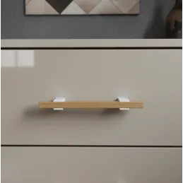 Maniglia in legno LEO / Bianco - faggio naturale