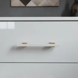 Maniglia in legno LEO / Bianco - rovere naturale