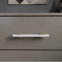 Maniglia in legno LEO / Bianco - rovere naturale