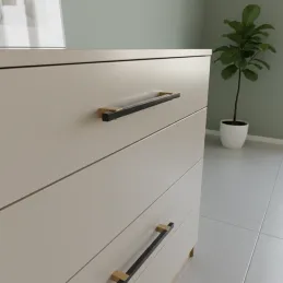 Maniglia in legno LEO / Nero - faggio naturale