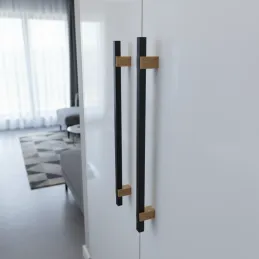 Maniglia in legno LEO / Nero - faggio naturale