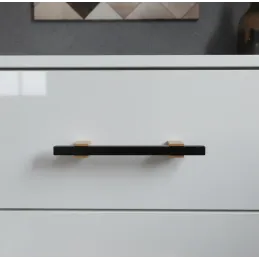 Maniglia in legno LEO / Nero - faggio naturale