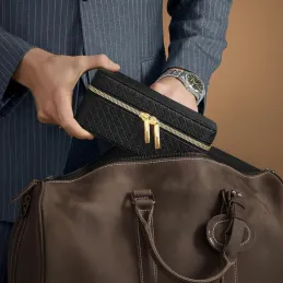 Custodia da viaggio per orologi BUGATI TRAVEL / Nero-oro