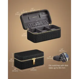 Custodia da viaggio per orologi BUGATI TRAVEL / Nero-oro