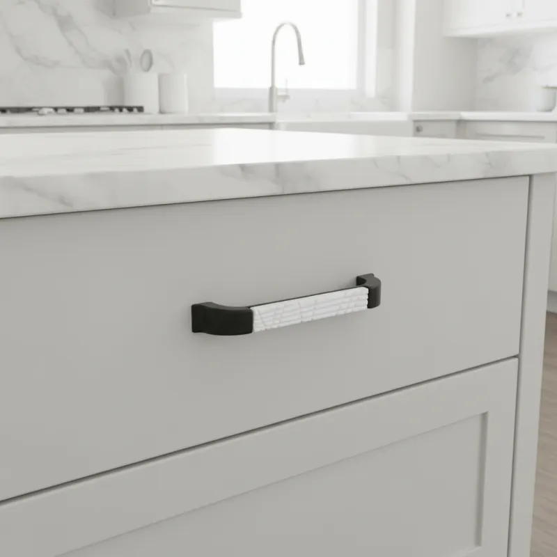 Maniglia in ceramica BRAGA / Nero opaco