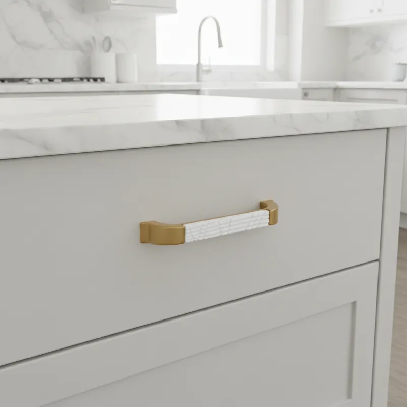 Maniglia in ceramica BRAGA / Oro antico