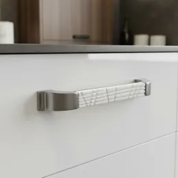 Maniglia in ceramica BRAGA / Nichel spazzolato