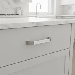 Maniglia in ceramica BRAGA / Nichel spazzolato