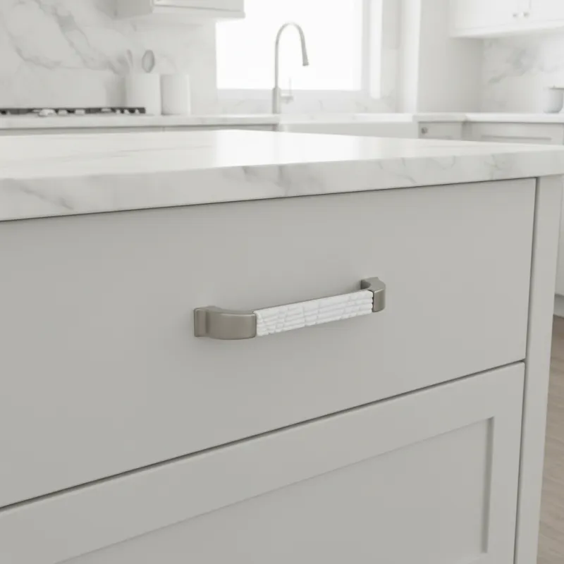 Maniglia in ceramica BRAGA / Nichel spazzolato