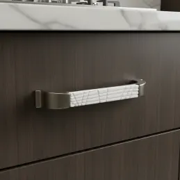 Maniglia in ceramica BRAGA / Nichel spazzolato