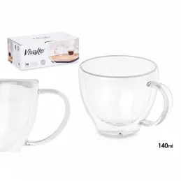 Set di 6 bicchieri termici da caffè VIVALTO da 140 ml / Trasparenti