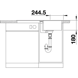 Lavello in gres Blanco FAVUM 45 S / Grigio vulcano