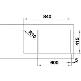 Lavello in gres Blanco FAVUM XL 6 S / Bianco soft