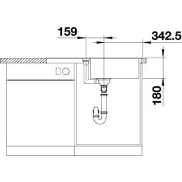 Lavello in gres Blanco FAVUM XL 6 S / Caffè