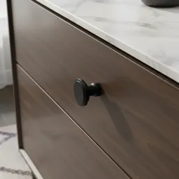 Pomolo a bottone TINA / Nero opaco
