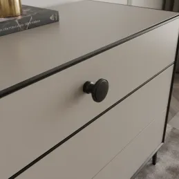 Pomolo a bottone TINA / Nero opaco