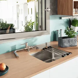 Rubinetto per finestra Blanco LANORA F / Acciaio inox lucido