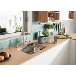 Rubinetto per finestra Blanco LANORA F / Acciaio inox lucido