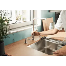 Rubinetto per finestra Blanco LANORA F / Acciaio inox lucido