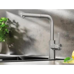 Miscelatore Blanco LANORA / acciaio inox lucido