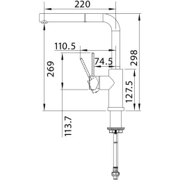 Miscelatore da cucina da posizionare davanti alla finestra Blanco LANORA S-F con doccetta / Acciaio inox lucido
