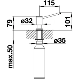 Dispenser di sapone Blanco LIVIA / Oro satinato