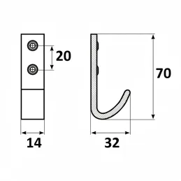Appendiabiti da mobile FIT Mini / Nero opaco