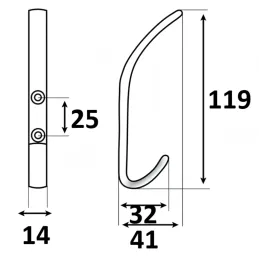 Appendiabiti da parete FIT Maxi / Nero opaco