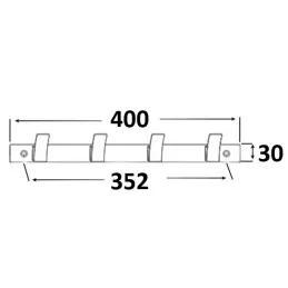 Appendiabiti da parete AVALION XL / Nero opaco