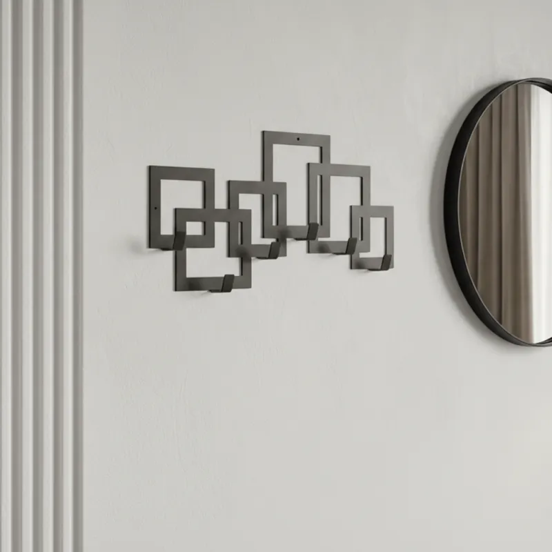 Appendiabiti da parete di design QUADRO / Nero opaco