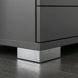 Piedino in plastica 20 mm 60x60 / Cromo lucido
