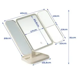 Specchio cosmetico con luce LED e organizer TREND / Crema