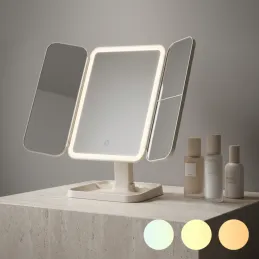 Specchio cosmetico con luce LED e organizer TREND / Crema