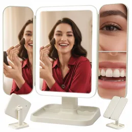 Specchio cosmetico con luce LED e organizer TREND / Crema