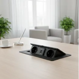 Presa elettrica a scomparsa KOMBI BOX USB A+C / Nera