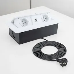 Presa elettrica a scomparsa KOMBI BOX USB A+C / Bianco