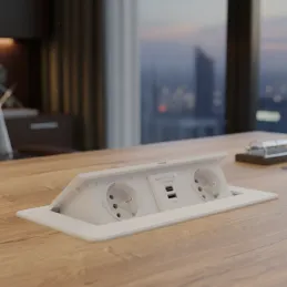 Presa elettrica a scomparsa KOMBI BOX USB A+C / Bianco