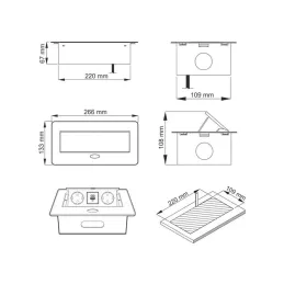 Presa elettrica a scomparsa KOMBI BOX USB A+C / Bianco