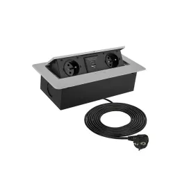 Presa elettrica a scomparsa KOMBI BOX USB A+C / Alluminio