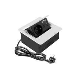 Presa elettrica a scomparsa BOX MINI 1x230V + 2xUSB A+C / Bianca